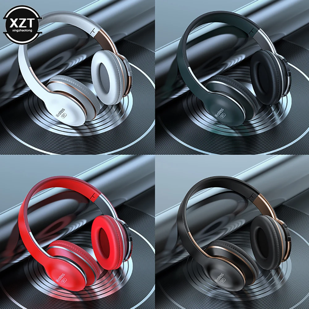 New P17 Bluetooth-Compatible Headsets HIFI Stereo bass Foldable Wireless Headphones For Xiaomi iPhone With Mic Support SD Card