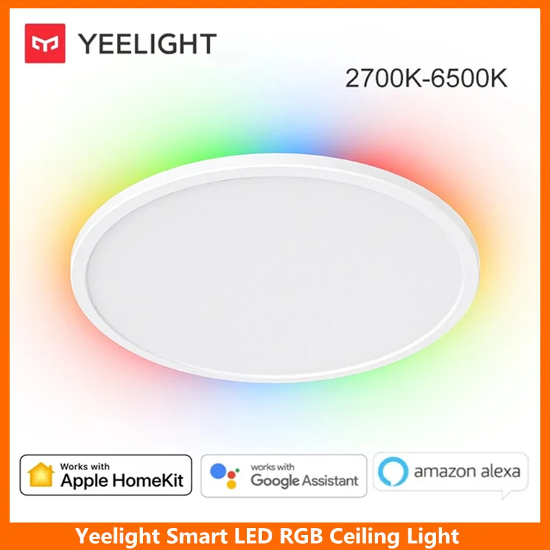 Yeelight Smart Ceiling Light RGB Wifi 18W/21W/24W Dimmable 2700-6500K Ultra Slim Smart Voice Control Work with Mihome