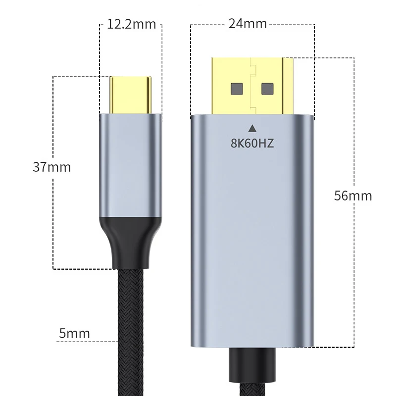 8K@60Hz 4K@144Hz USB 3.1 Type C To DP 1.8M Cable Dynamic HDR USB C Displayport Thunderbolt 3 4 4K@60 For MacBook Pro Air Laptop