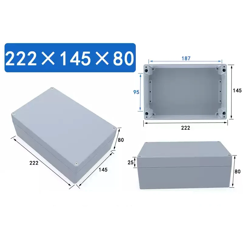 NONE Explosionsgeschützte, wasserdichte Aluminiumgehäusebox, elektronisches IP68, Projekt-Instrumentenkoffer, Projektbox, Anschlussgehäuse für den Außenbereich 5
