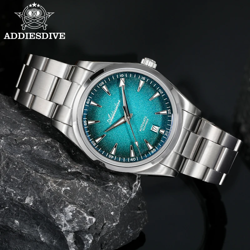 

ADDIESDIVE мужские роскошные деловые автоматические механические часы 39 мм градиент синие водонепроницаемые BGW9 светящиеся новые модные часы Gada