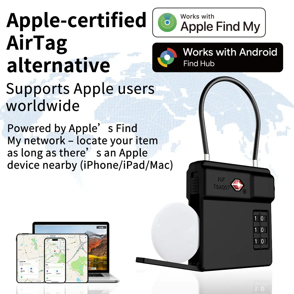Micflip Find My TSA Customs Lock Tracker for Android & Apple Travel Luggage Bag Anti-Theft Lock Cabinet Locker Padlock With Key