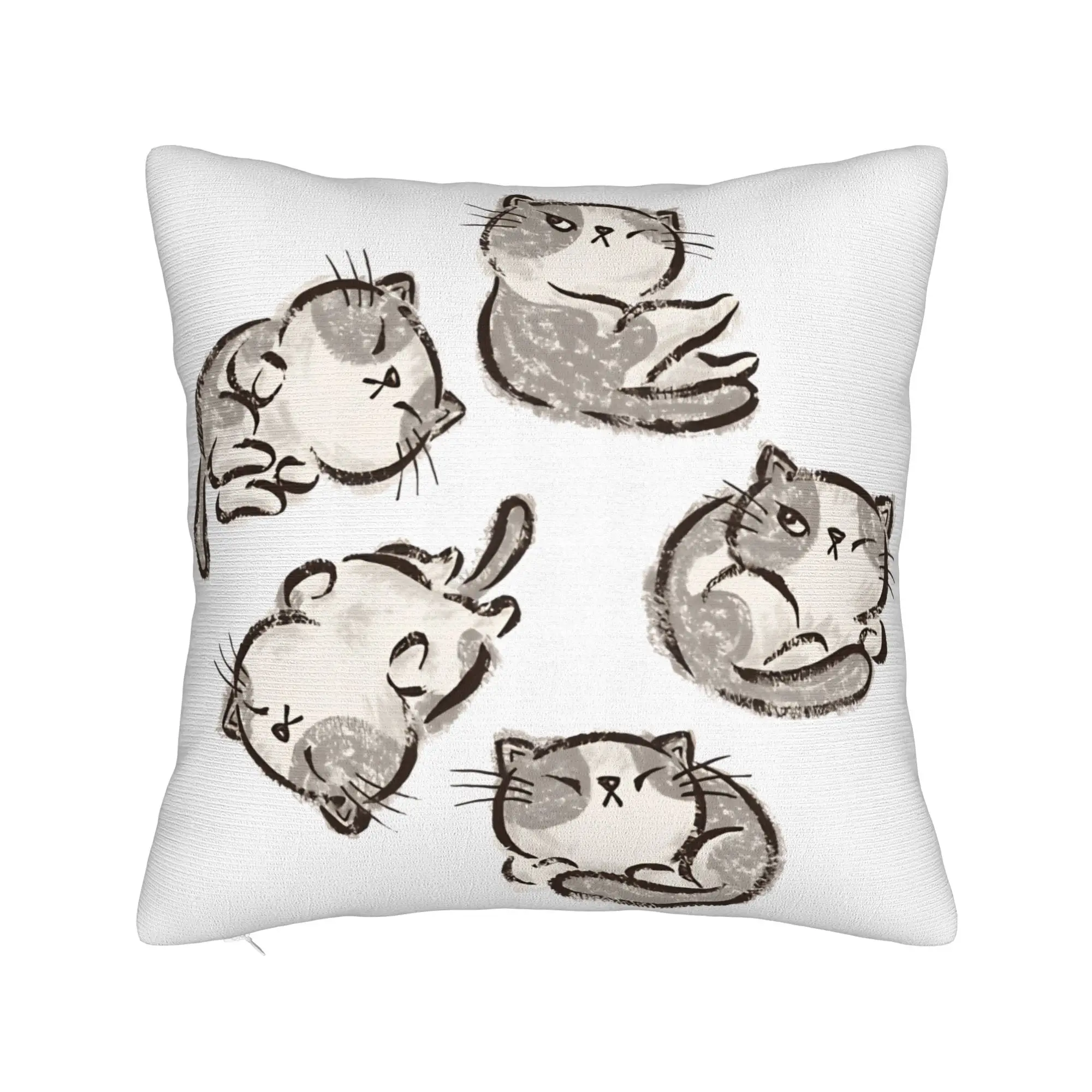 Impudent cats relax Classic T Shirt 1231493561 Pillow Case  Cute Funny Pillow Cover Soft Pillowcases For Living Room Bed Chair
