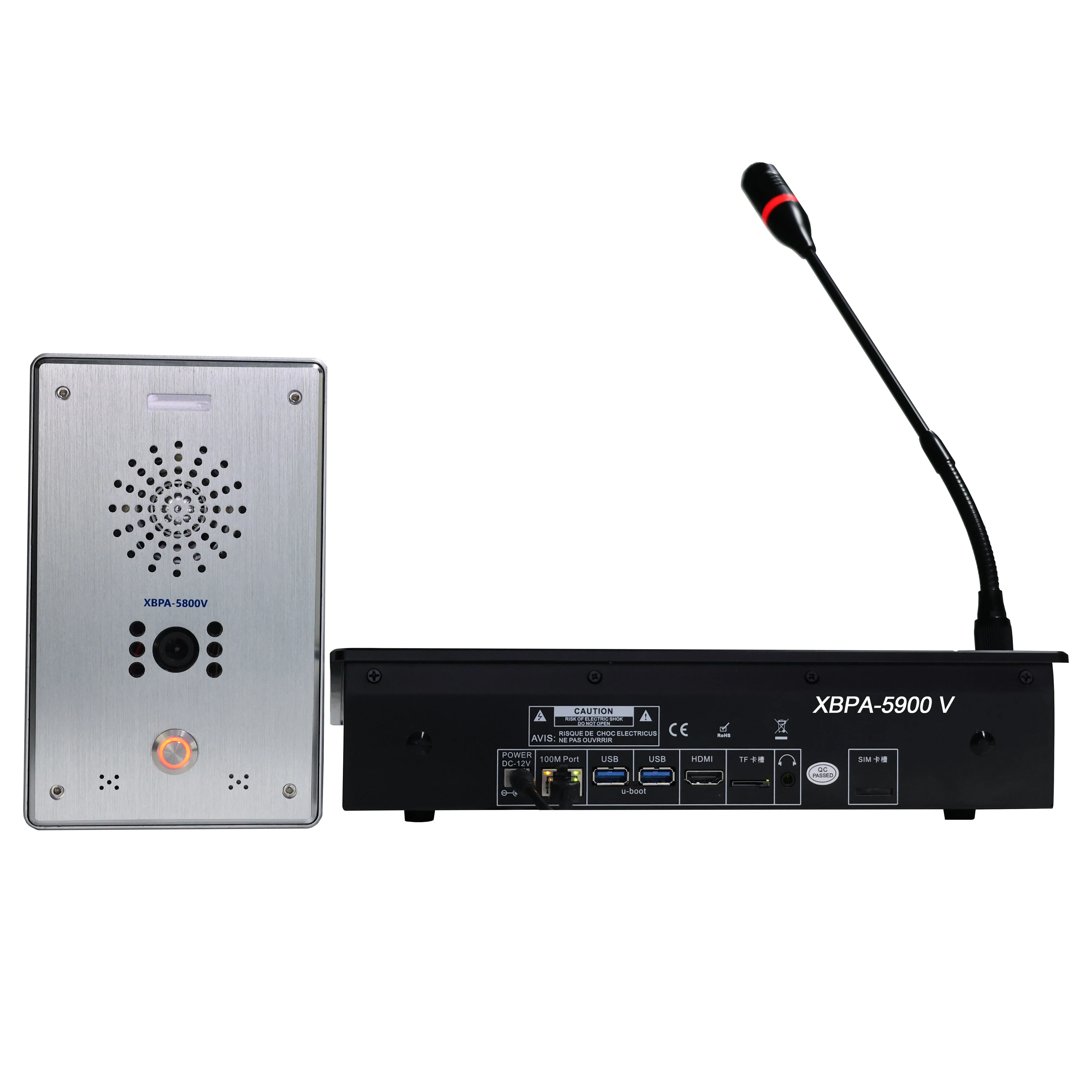 Microphone Host IP Intercom System Night Vision Reset Features