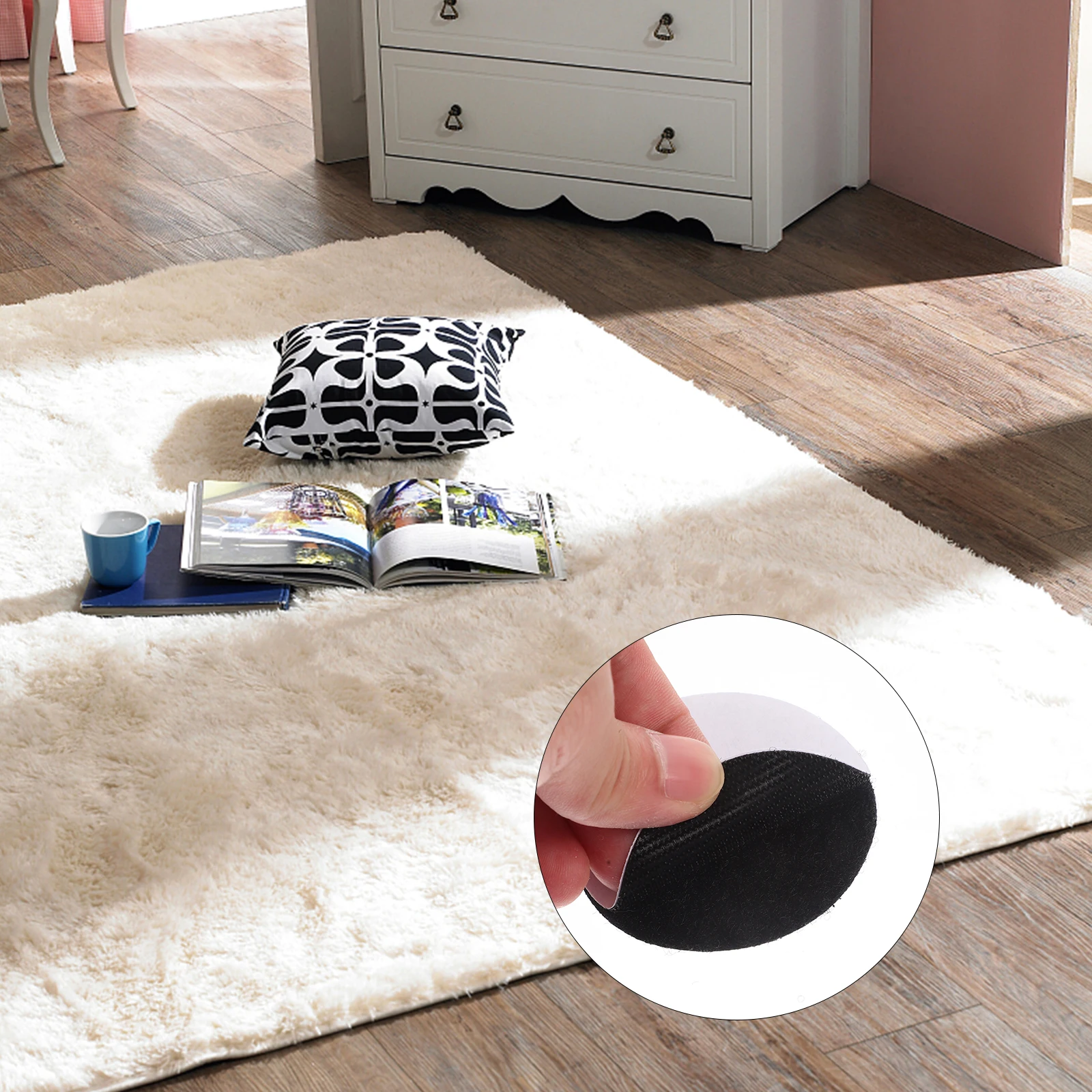 

30 Pairs Non-Slip Rug Carpet Gripper Adhesive Tape Mat Grippers Black Reusable Anti-Slip For Home Bathroom Kitchen