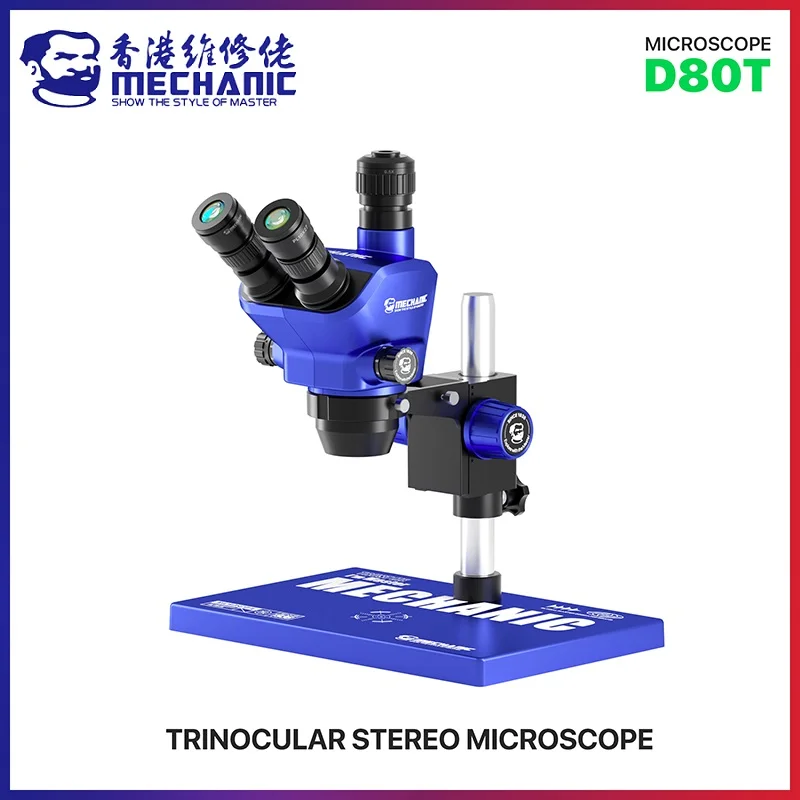 MECHANIC D80T-B5 Trinocular Stereo Industrial Microscope 8-80X