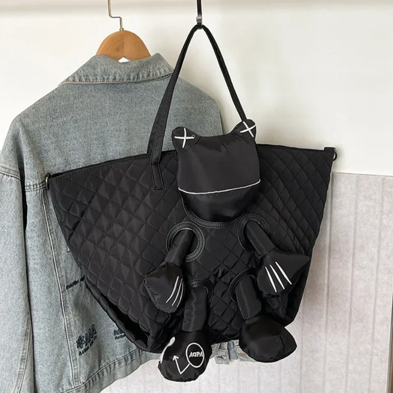 

New Punk StyleCreative 3D Tote Bag Unique Designer Black High Quality Shoulder Bag Personalized Fashion Travle Bag HOT TOP 1