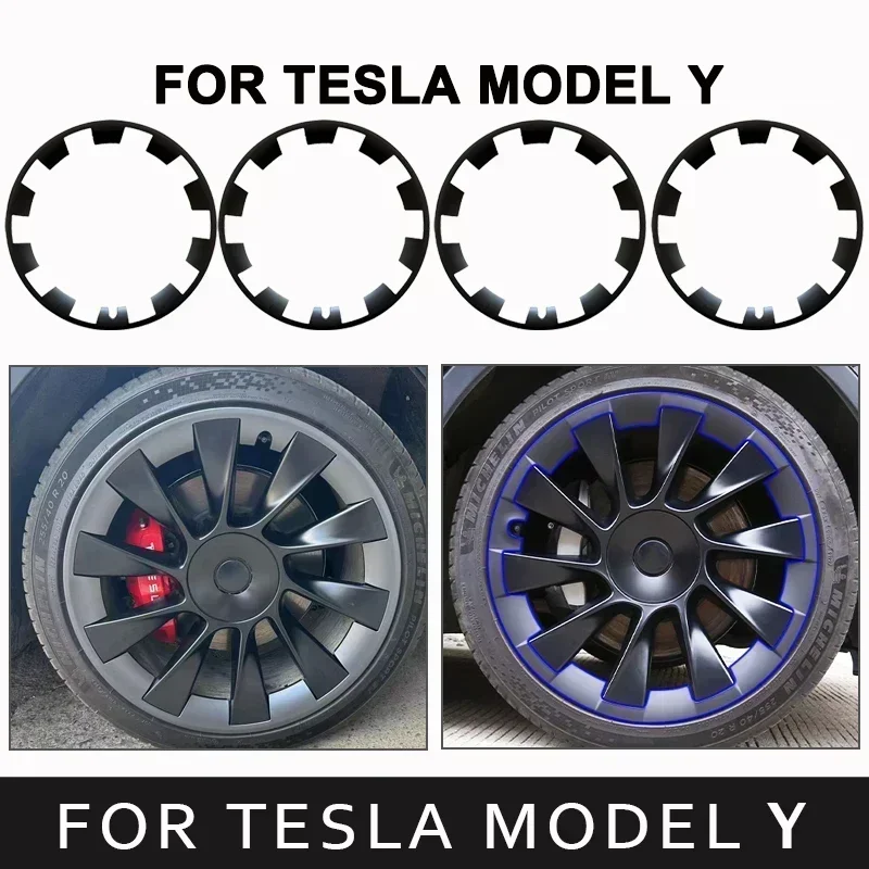 Dla Tesla Model Y 20-calowe koła ABS Osłona felgi Obręcz samochodowa Osłona kołpaka Ochrona kołpaka Łatka odporna na zarysowania Naklejki na kołpaki piasty