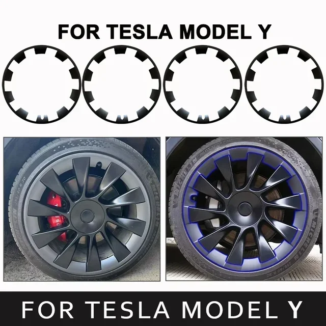 Dla Tesla Model Y 20-calowe koła ABS Osłona felgi Obręcz samochodowa Osłona kołpaka Ochrona kołpaka Łatka odporna na zarysowania Naklejki na kołpaki piasty