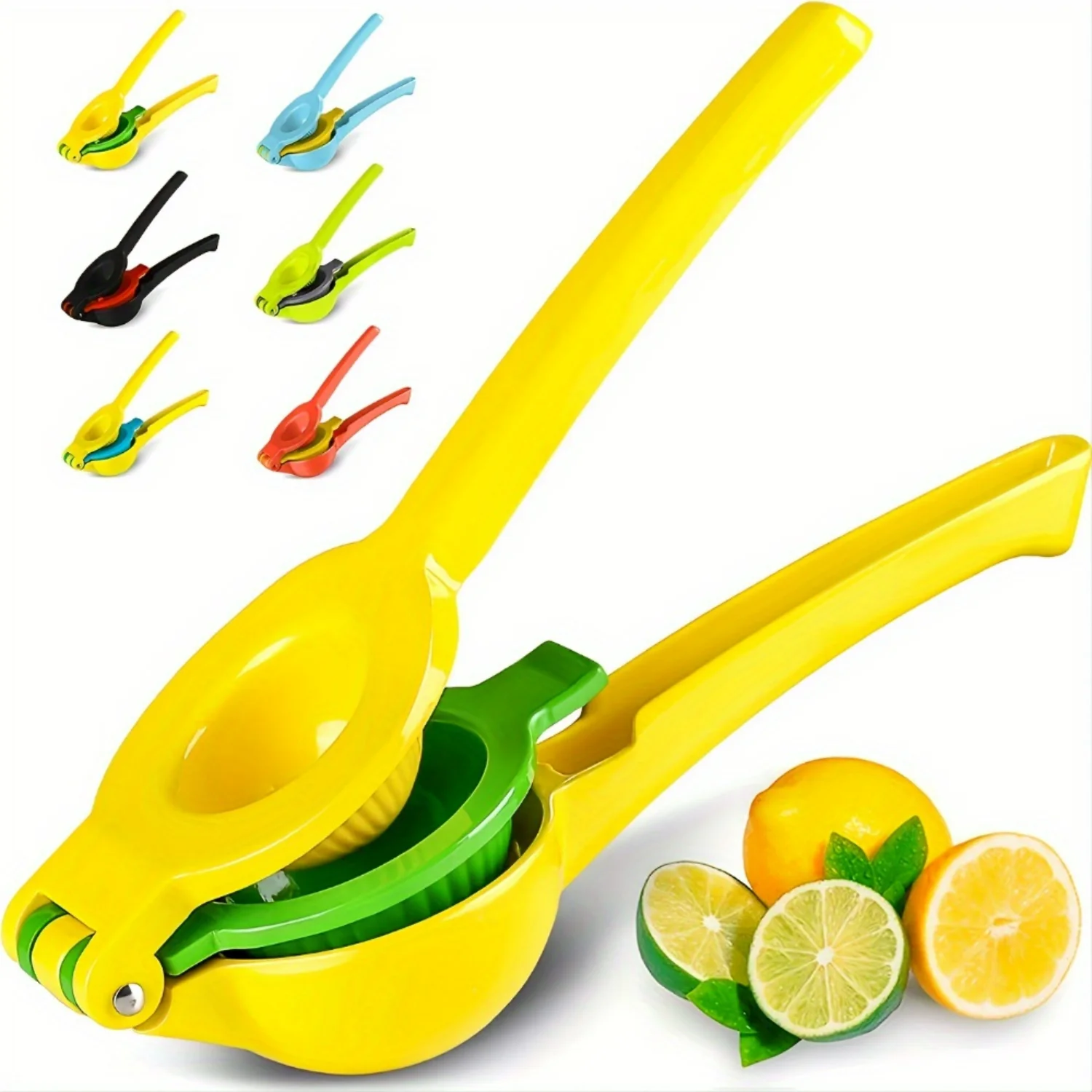 

Heavy-Duty Manual Citrus Juicer - 3-Layer Lemon Squeezer Handheld Lime Press - Durable Metal Construction - Ergonomic Handle Des
