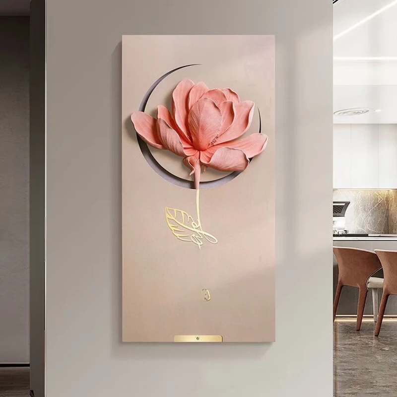 

Three-dimensional relief entrance decorative painting opposite the door light luxury high-end mural corridor modern simplicity