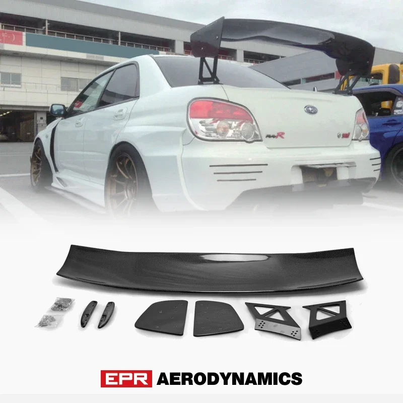 

For Impreza GDA GDB GDC VTX Style Carbon Fuber GT Wing (Width 300mm, Stand Height 220mm) Glossy Finish GD Rear Wing Splitter Set