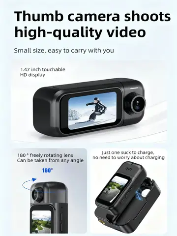 4K Action Camera 1080P WiFi Sports  Portable Body Cam Wearable POV Shooting Vlog Recording Outdoor  Waterproof Riding Recording