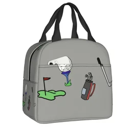 Ball Golf Insulated Lunch Bags for School Work Picnic Sports Golfing Golfer Portable Thermal Cooler Bento Box for Women Children