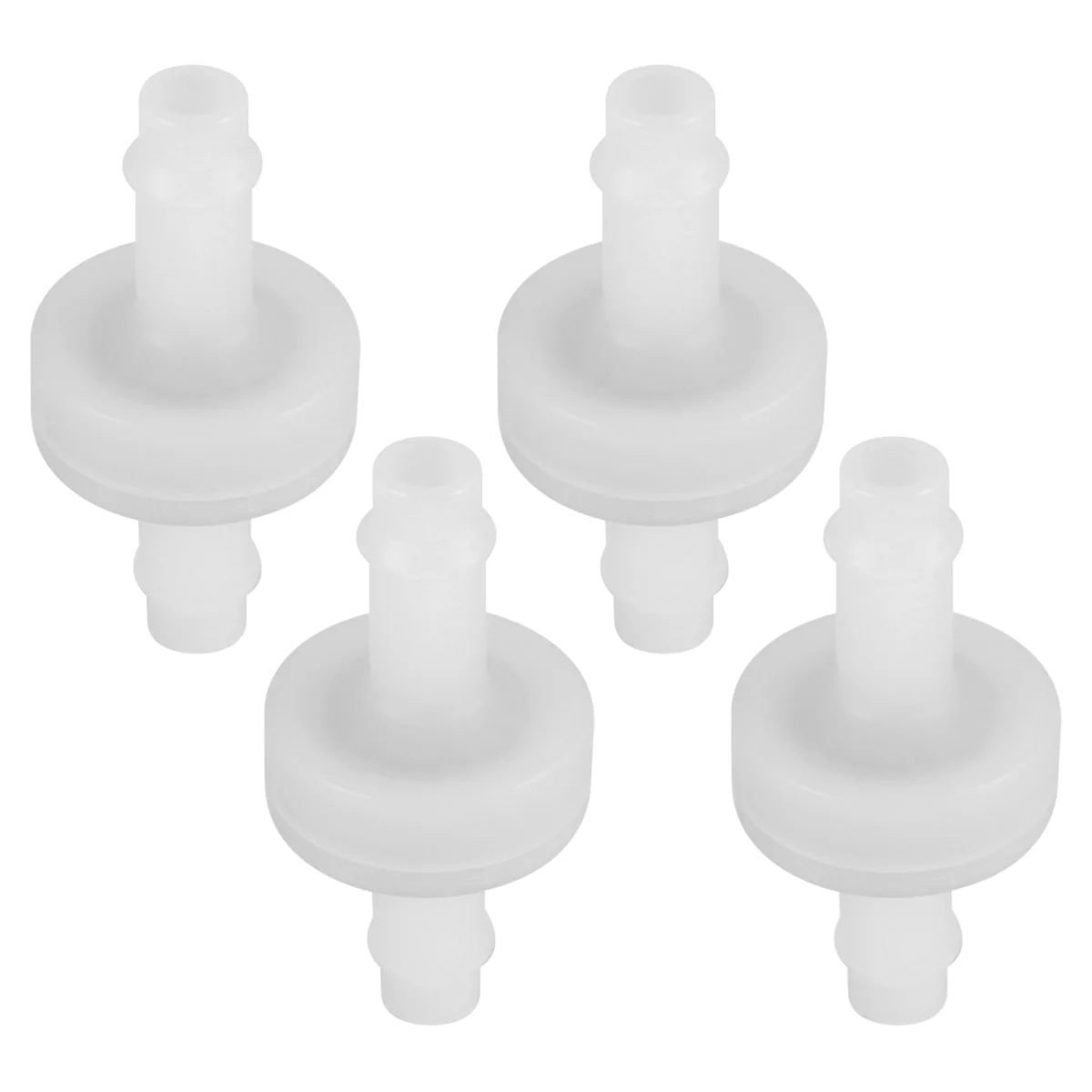 4Pcs Check Valve PVDF Wear-Resistant One-Way Check Valve for Fuel Gas Liquid Air 1/4 Inch 6 mm