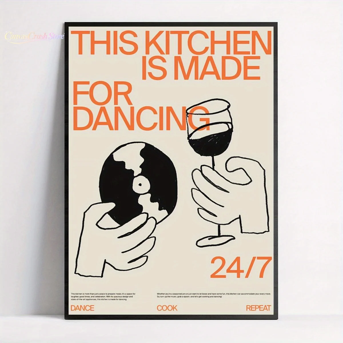 Art Wall Painting Bedroom Office Living Room Cafe Bar Home and Dorm Decoration Canvas Poster This Kitchen for Dancing 2026