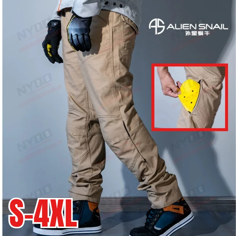 

Мотоциклетные брюки Alien Snail из кордуры, винтажные рабочие брюки для города, дышащие, ветрозащитные, на все сезоны