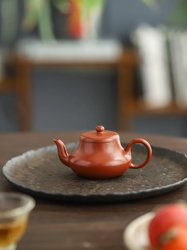 Junde Tea Pot Yixing Real Purple Sand Clay Zisha Teapot Raw Ore Small Coal Kiln Cinnabar Sand Full Handmade Tea Set