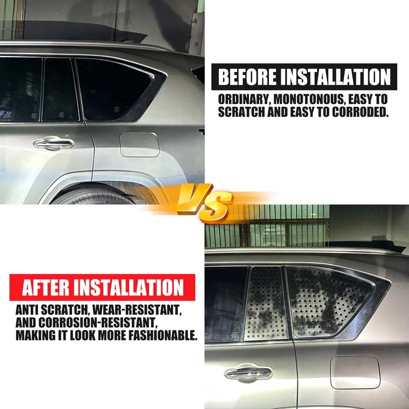 

1piece set Aluminum alloy For Lexus LX 2022+car rear triangle window honeycomb panel decorative sticker protection accessories