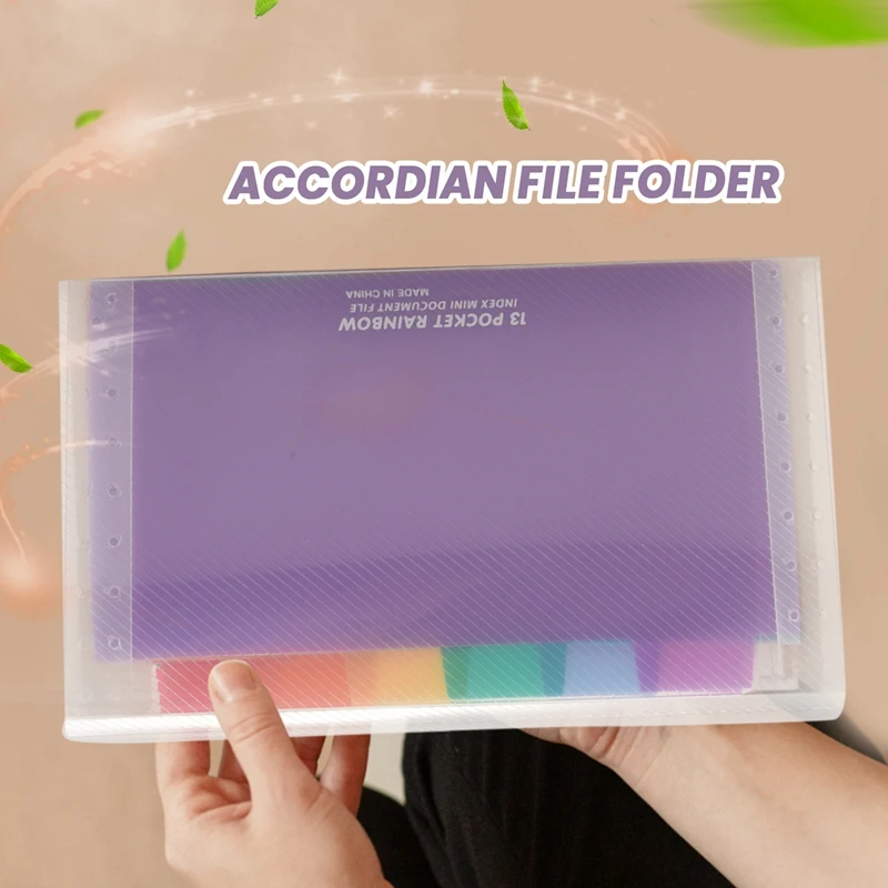Accordion Folder, 13 Pockets A6 Plastic Accordion Expanding File Folder With Budget Envelopes For Cash System