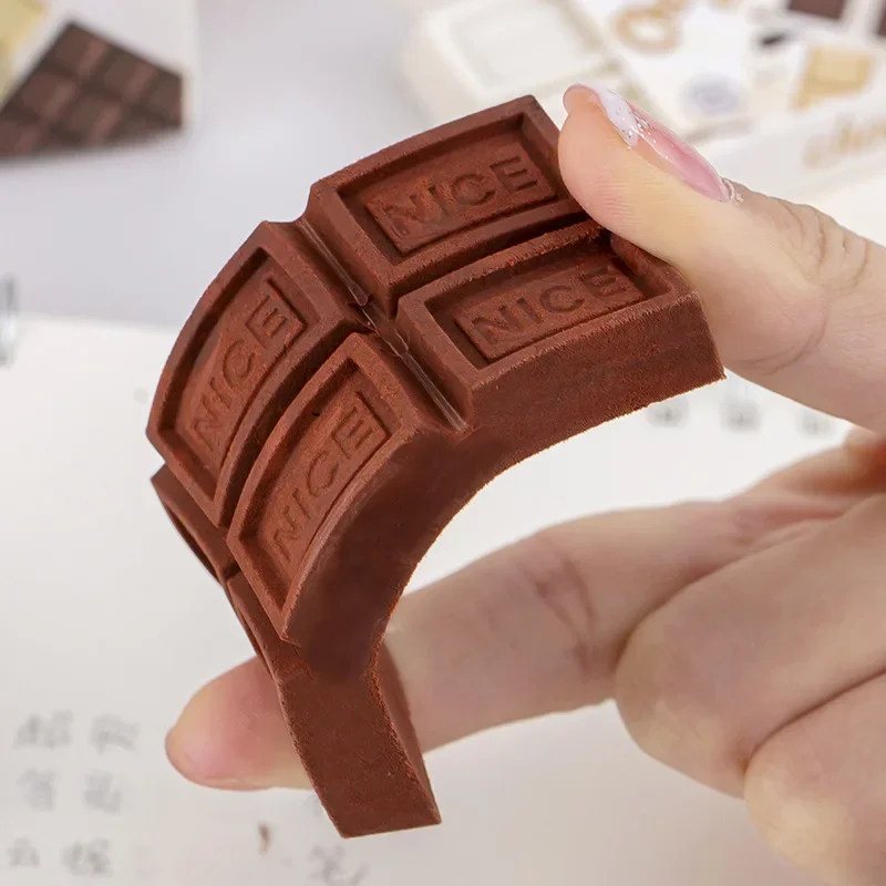5PCS Creative Black and White Chocolate Erasers for Students Christmas Prizes Souvenirs  Cute Stationery