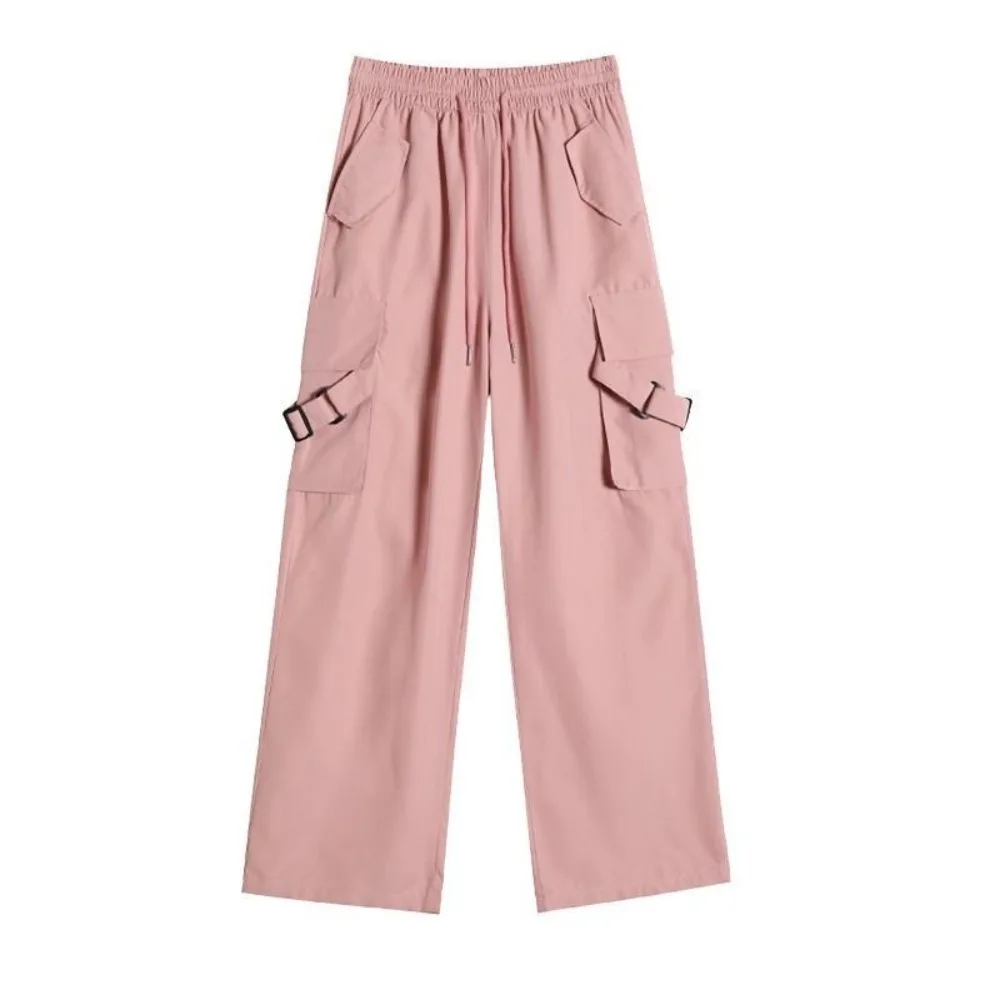 

Large Pocket Baggy Cargo Pants American Vintage Street Style Wide Leg Sweatpants Y2K High Waisted Women Trousers Dancing