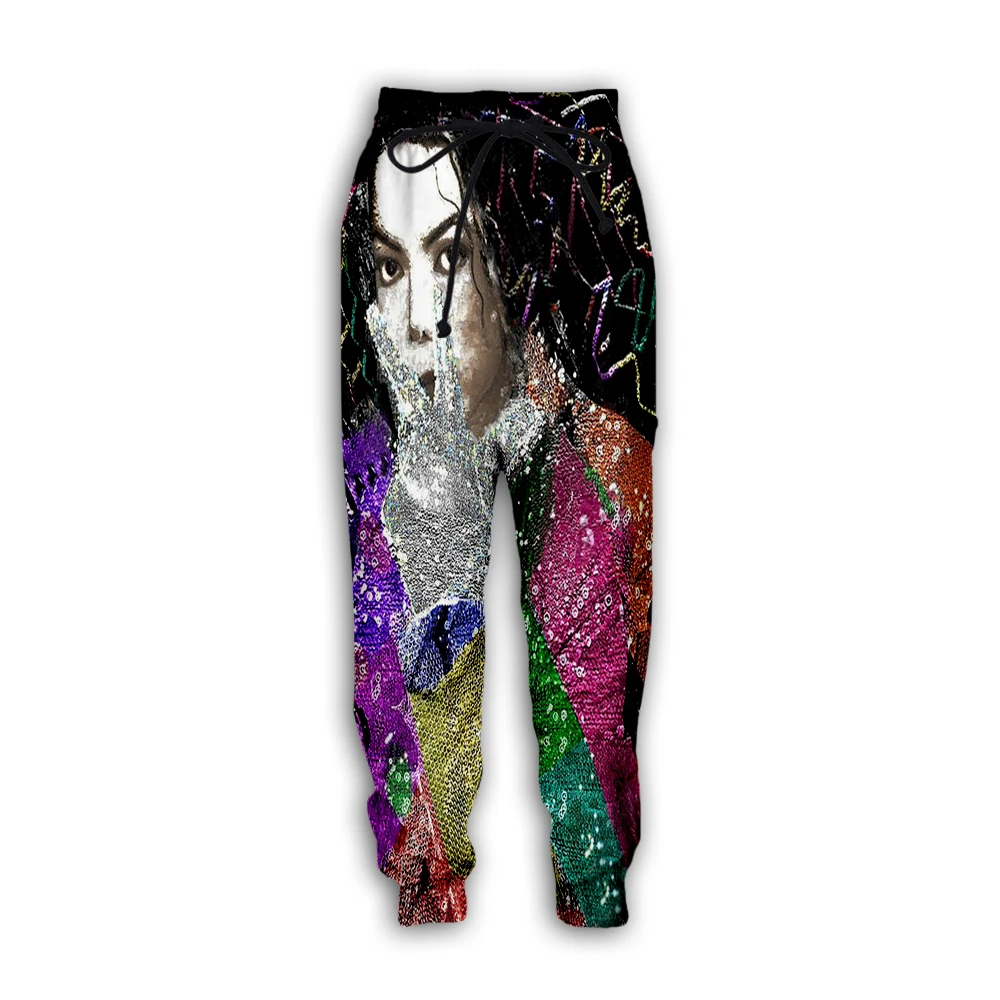 NewFashion Singer Legend Musician Michael Jackson Vintage Harajuku Sweatpants 3DPrint Streetwear Joggers Pants Casual Trousers E