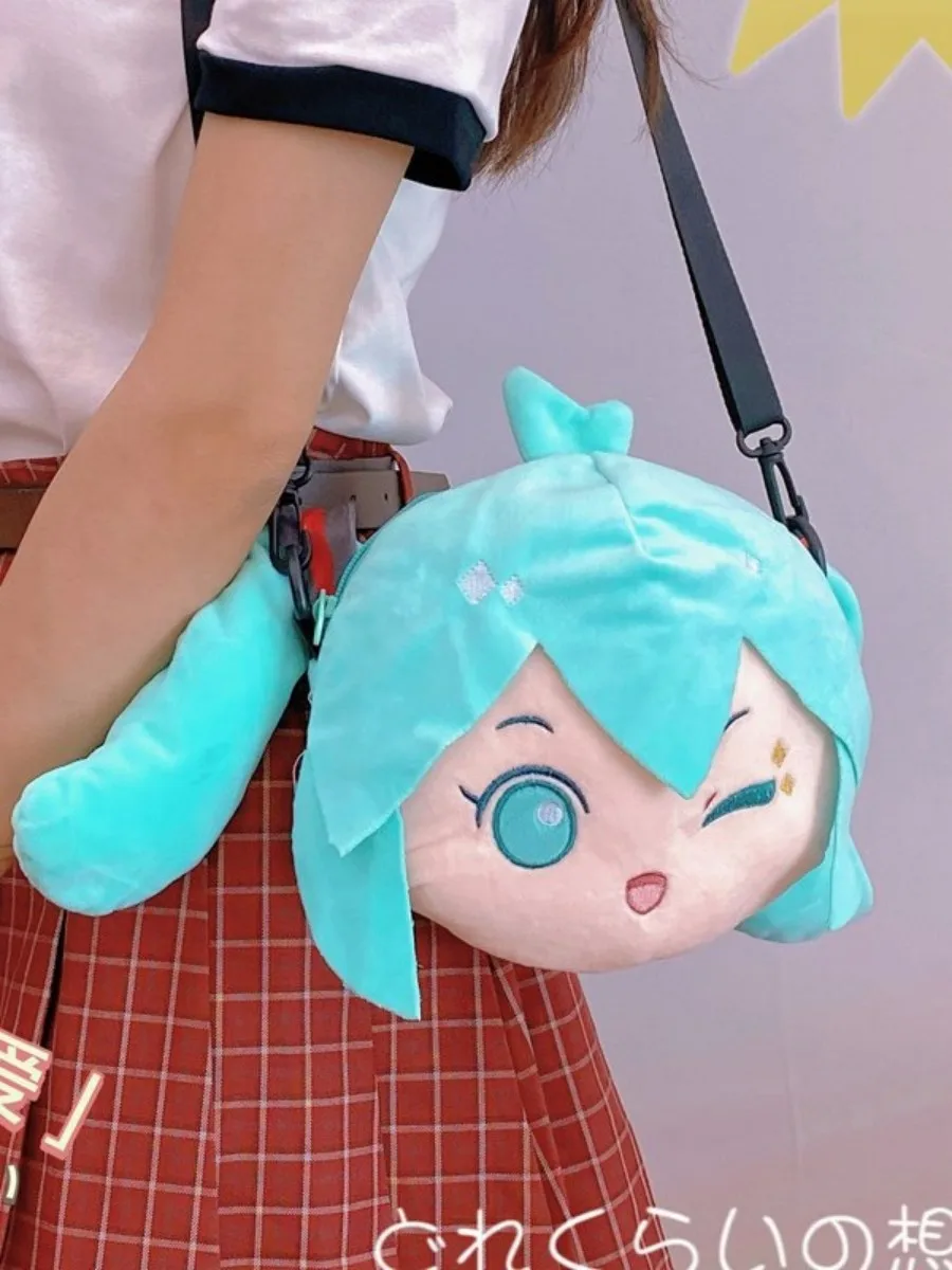 Hatsune Miku Shoulder Bag New Backpack Cute Anime Girl Plush Cartoon Kawaii Knapsack Student Bag Packet Gifts Toys