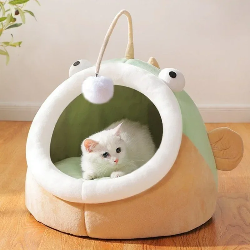 Multifunctional Velvet Small Cat House High Quality Easy to Use Safe for Pets Lockable Door Easy to Clean Easy Assembly