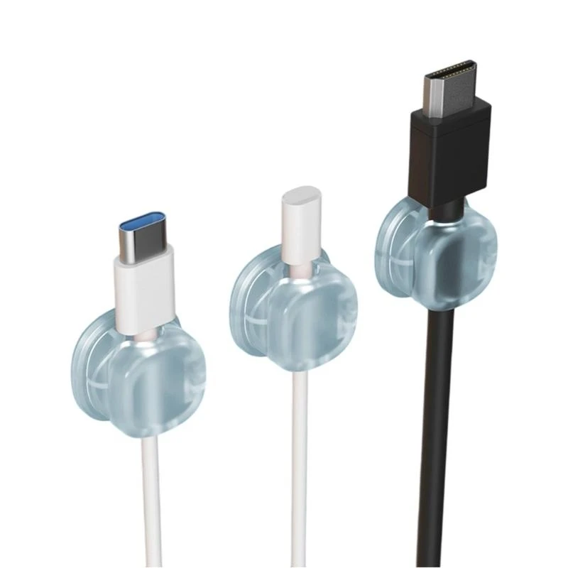 N2UB 3PCS強力な接着コードオーガナイザー電話充電器用のカラーケーブル管理クリップUSBコードホルダー