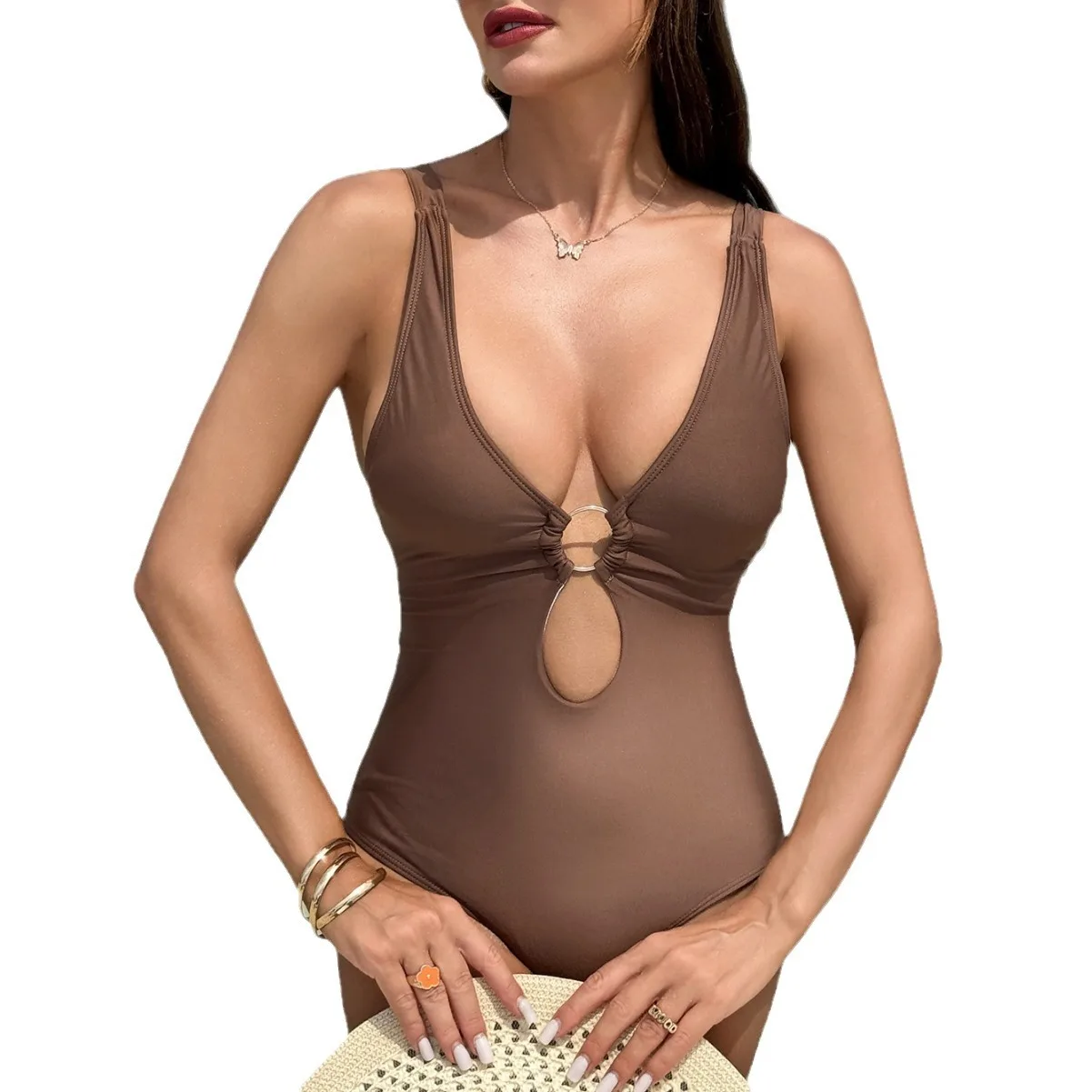 ใหม่เซ็กซี่บิกินี่ LACE-up ชุดว่ายน้ําสีทึบ Swimsuitmicro บิกินี่ชุดว่ายน้ําผู้หญิง