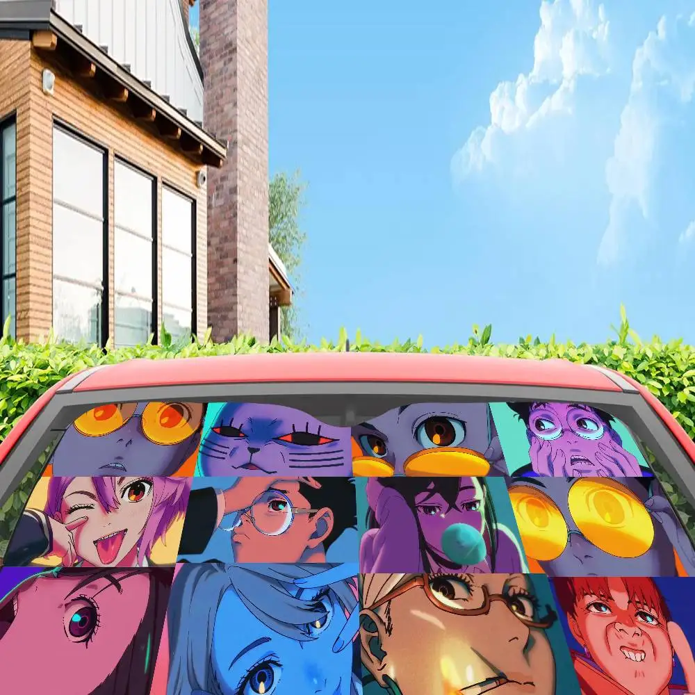 Anime DAN DA DAN Car Sunshade Shield Windshield Window Sun Blocker Cover Interior Protection for Truck SUV Visor Universal view 4