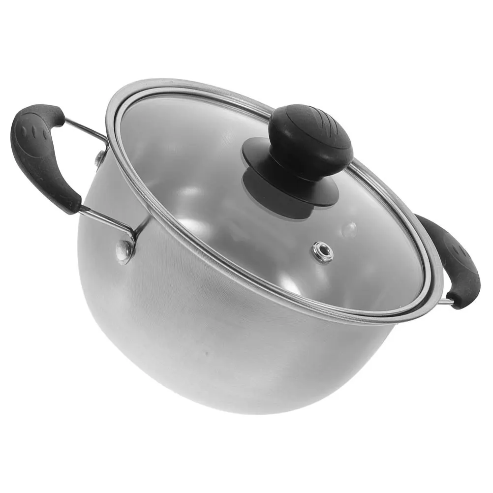 

Household Stainless Steel Double Handle Soup Pot Kitchen Soup Stockpot Cooking Pot Metal Lid Dishwasher Safe