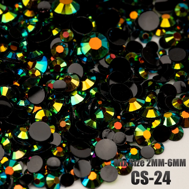 VDD 30/100g Gemischte Größen 2-6mm Harz-Strass-Kristall-Flachsteine aus Kunststoff Großhandel DIY Nagelzubehör Kunsthandwerk Dekoration – Detail 28