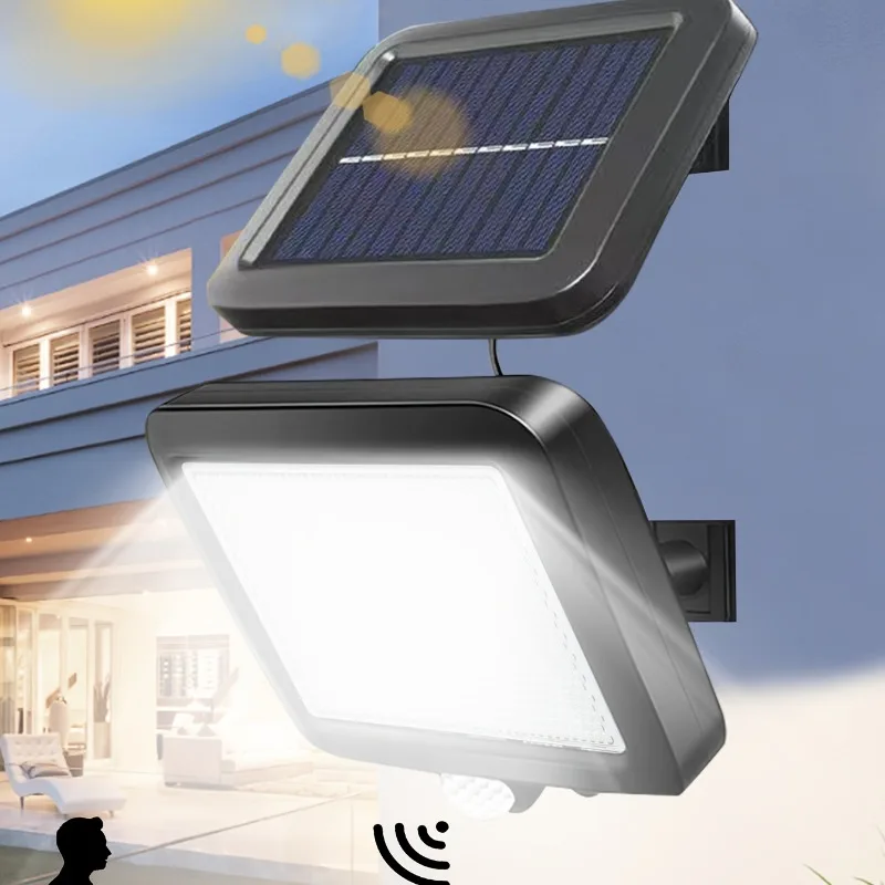 Solar Wall Lights Outdoor with Motion Sensor 56 LEDs Waterproof Separable Solar Porch Light Security Light for Patio Yard Garage