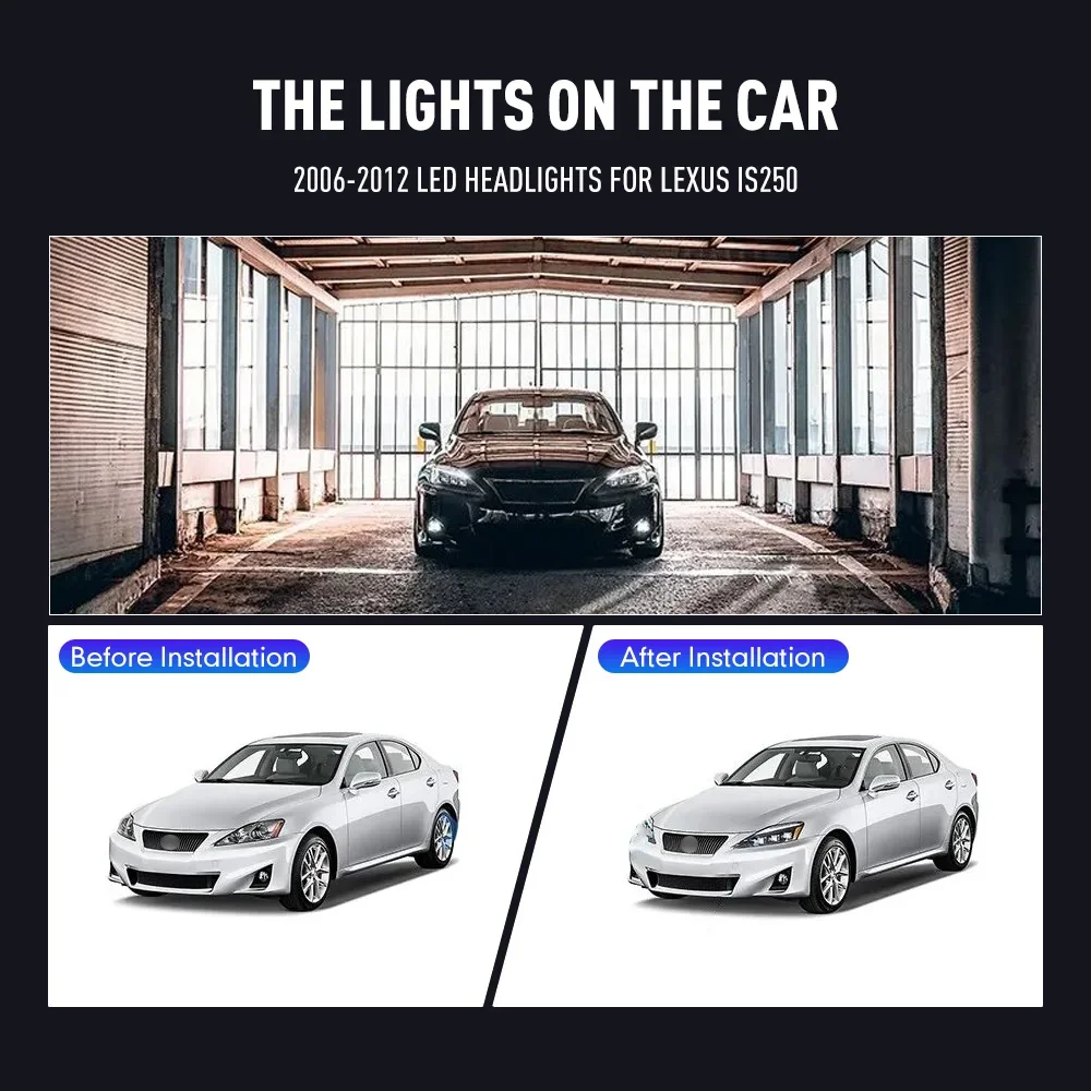 

2 шт., автомобильный Стайлинг, фара для LEXUS IS250 2006-2012, светодиодная фара DRL, дневные ходовые огни, сигнальные лампы, автоаксессуары