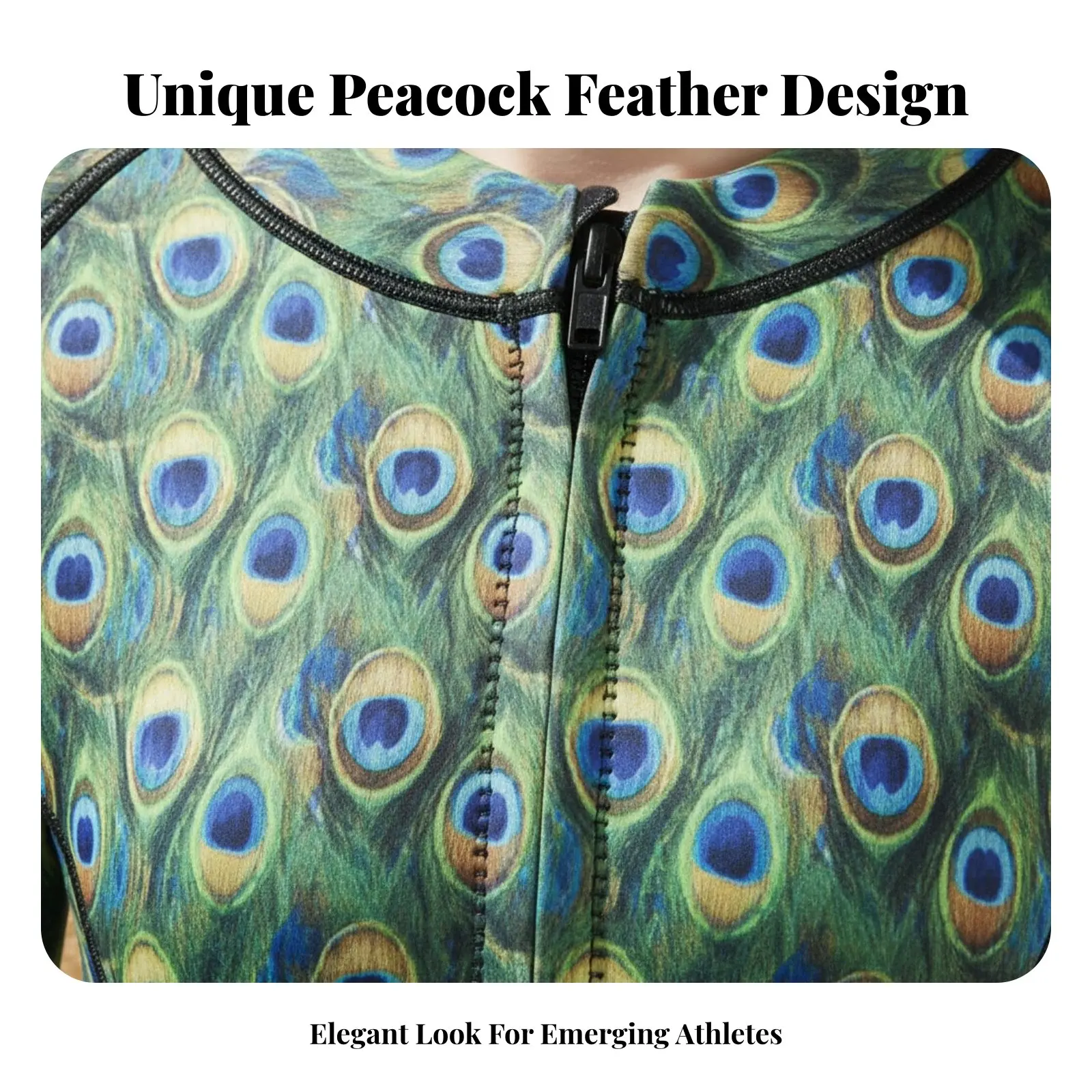 

2mm Neoprene Diving Suit Peacock Pattern Long Sleeve Wetsuit Single Piece Neoprene Suit Flexible 2mm Thermal Swimsuit Keeps Warm
