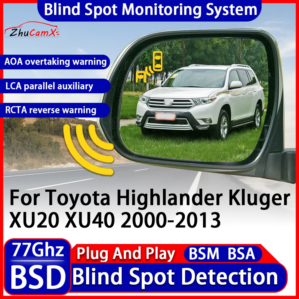 

BSD BSM Blind Spot Detection Monitoring Warning System Change Lane Assistance For Toyota Highlander Kluger XU20 XU40 2000-2013