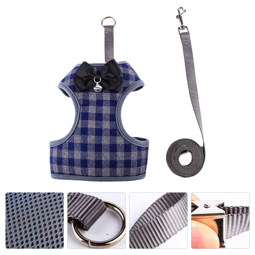 

1Set Adjustable Dog Vest with Leash Stylish Pet Costume Set Secure Fit Breathable Mesh Perfect for Walking Traveling Or Parties