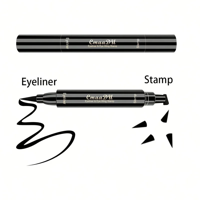 1 pezzo di eyeliner liquido nero a forma di ali, strumento per il trucco facile da usare per creare un effetto occhi da gatto, anti-sbavature, ala da vamp, a lunga durata, impermeabile e resistente al sudore._voghion.com