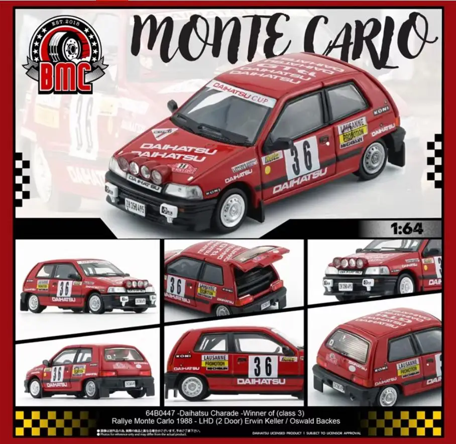 Nouveau BMC 1 64 Daihatsu Charade Rallye 1988 gagnant moulé sous pression alliage jouet voitures modèle de Simulation pour cadeau de Collection