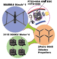 Rctosky MARK4 V2 8/9/10inch F722 Flight Control 45/60A 4INI ESC rack drone FPV carbon fiber PV Racing Drone Quadcopter Freestyle