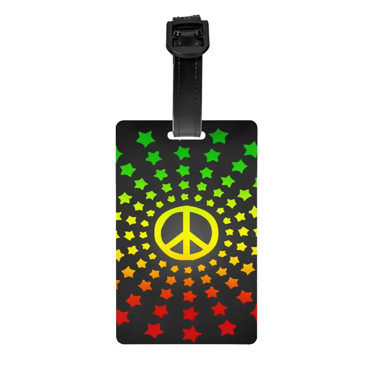 Custom Jamaica Rasta Reggae Peace Logo Luggage Tag Suitcase Baggage Privacy Cover ID Label