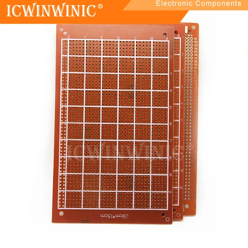 5piece Universal experimental board 9*15 9x15CM single-sided bakelite PCB circuit board yellow-brown ordinary board