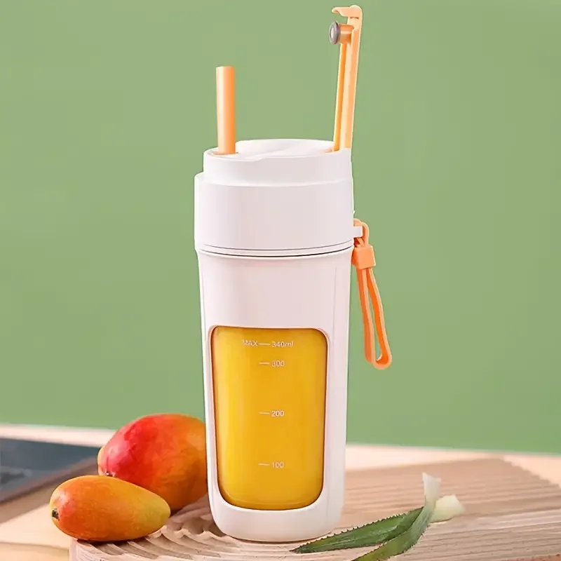 Portable Wireless Blender with the Straw, USB Travel Juice Cup Baby Food Mixing Juicer Machince with Updated 10 Blades