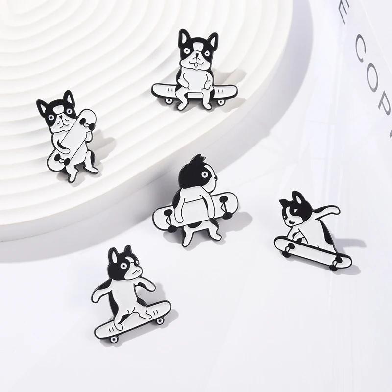 Pin Cat Skateboard Pin Couple Pin Enamel Badge Dog Lapel Pins Shiba Inu Pin Cat Pin Dog Pin Dog Skateboard