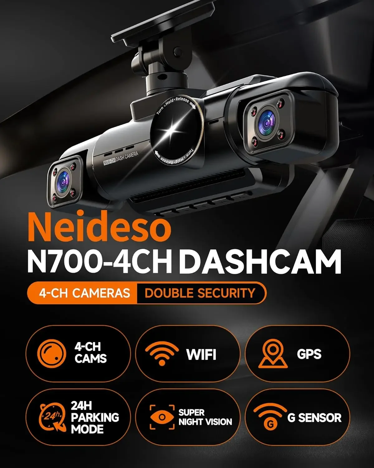 360° Dash Cam Front, Rear and Inside, 4 Channel 3K+3*1080P, 5GHz Wi-Fi GPS, Voice Control, 4K+1080P*2 Dash Camera for Cars