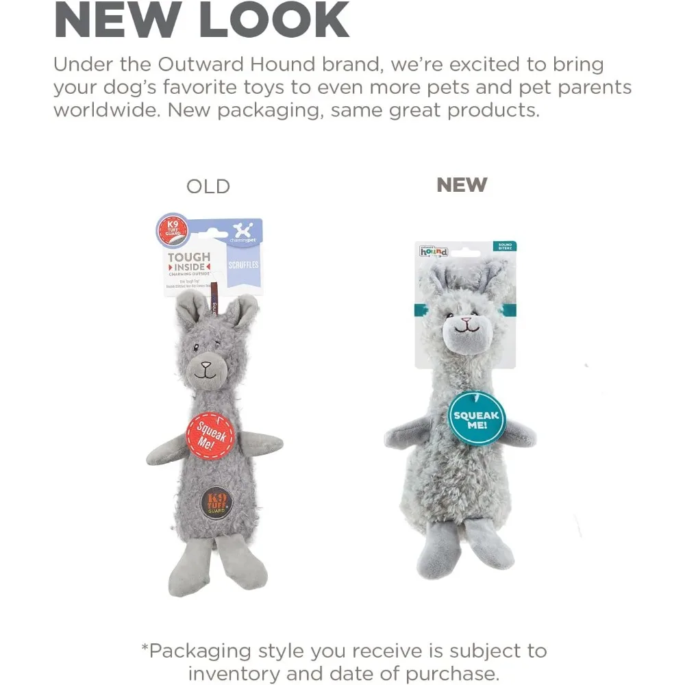 Outward Hound Scruffles Bunny Plush Squeaky Dog Toy, Small