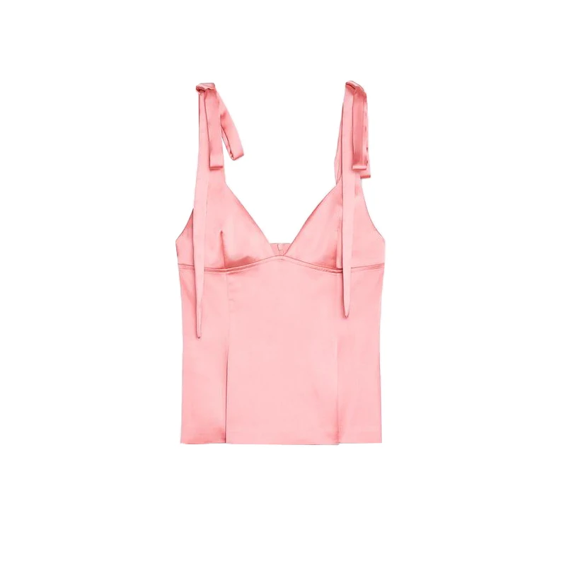 Estate delle nuove donne semplice Sle V-ne Svel Nodo decorato in raso di seta con cinturino dal design originale Slim Fit