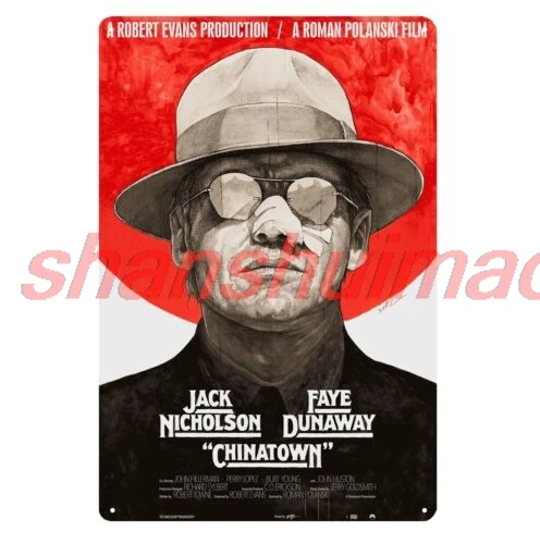 Chinatown Jack Nicholson Movie Metal Poster Tin Sign - 20x30cm Collectable Plate